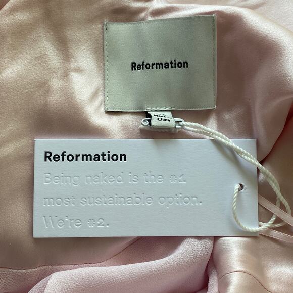 Reformation Pernille Silk Dress Cherry Blossom - Picture 8 of 9